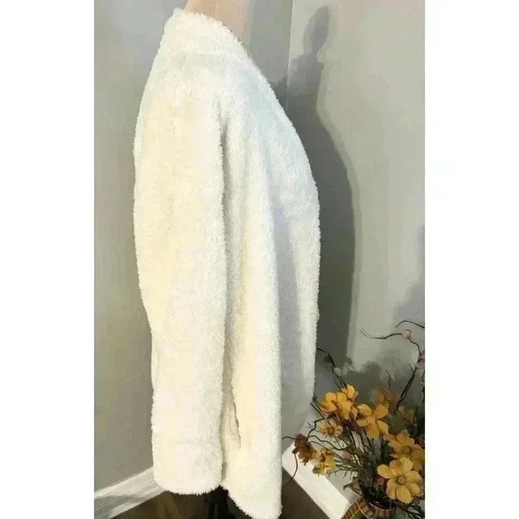 Soft Surroundings Cozy up Cardi Cardigan Fleece Ivory Size Medium NEW - Picture 4 of 6